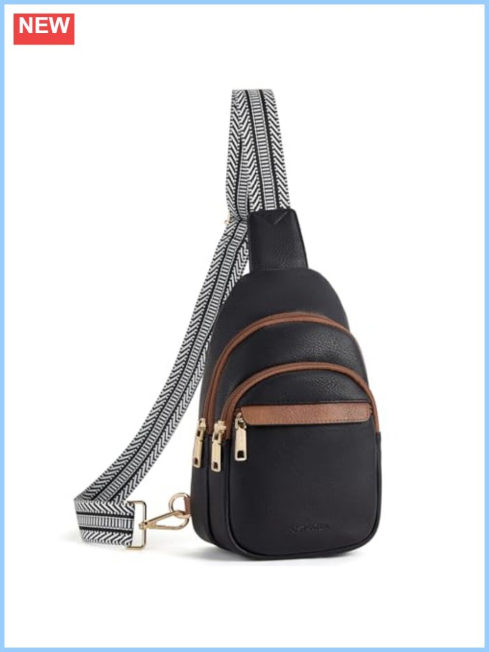Vegan Leather Sling Bag Crossbody RFID Fanny Pack Travel Chest Bag